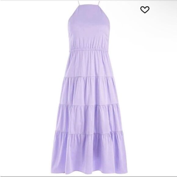 Alice + Olivia NWT Hartley Open Back Tiered Midi Dress in Lilac Size 8 - Picture 9 of 12
